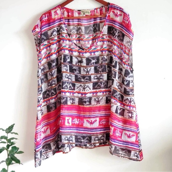 Show Me Your Mumu Soaree Tunic in Wild Wyoming Print Large Aztec - Picture 2 of 6